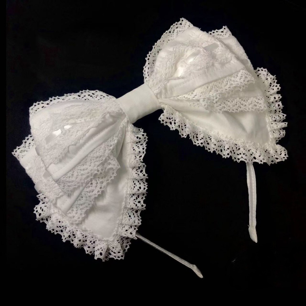 Y2K Lolita Lovely Lace Headban - Ribbon Bow Gift 评论和价格