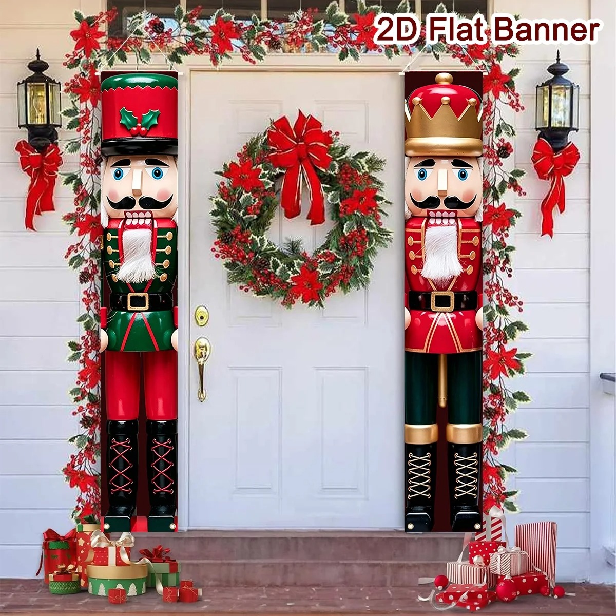 Christmas Porch Banner Set Sol - Nutcracker Figurine 评论和价格