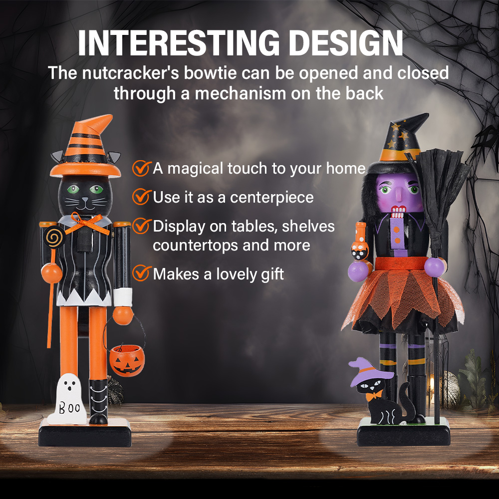 Halloween Solid Wood Nutcracke - Nutcracker Figurine 评论和价格