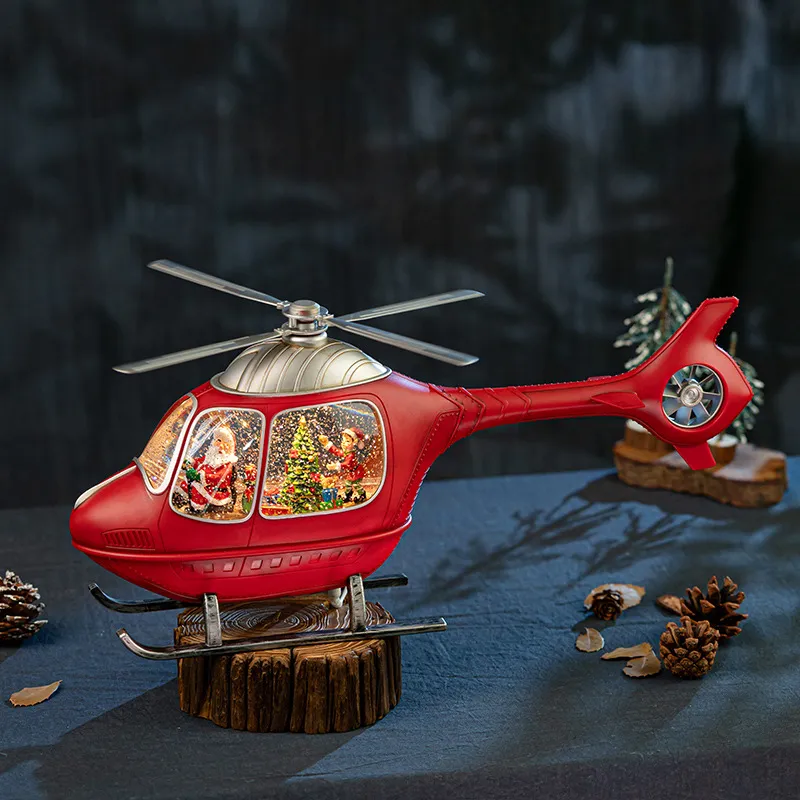 Rotating Helicopter Music Box  - Snow Globe Musical 评论和价格