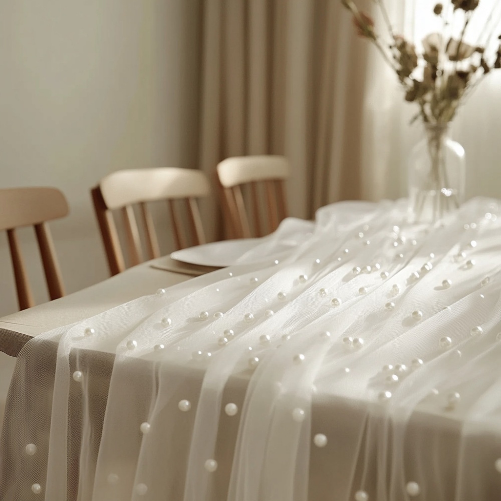 Pearl Chiffon Table Runner 80x - Christmas Table Runner 评论和价格